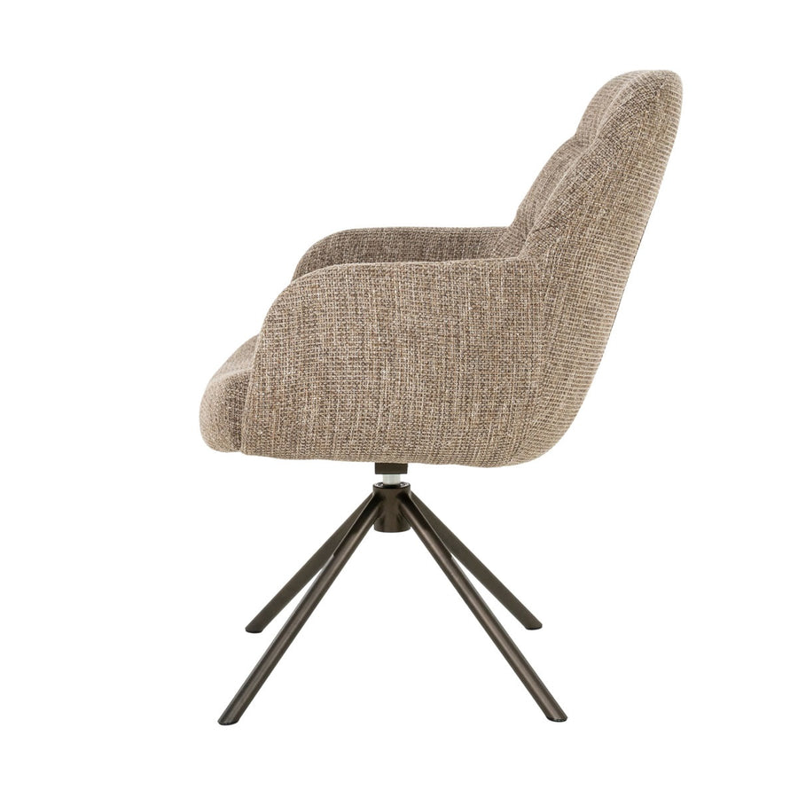 Stoel Sepp – stof, foam & staal bruin Veso