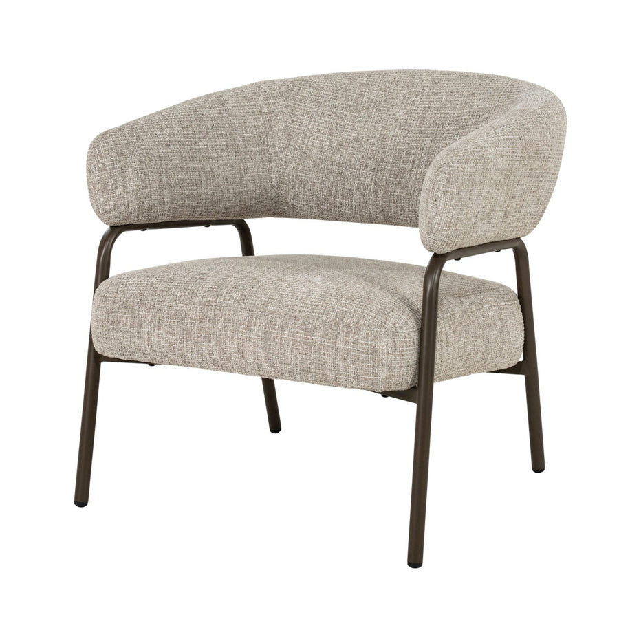 Fauteuil Fabrice – stof & metaal bruin Veso