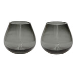 Waxinelichthouder set grijs – Tasman XS van mondgeblazen glas – Set van 2 theelichthouders voor sfeervolle verlichting