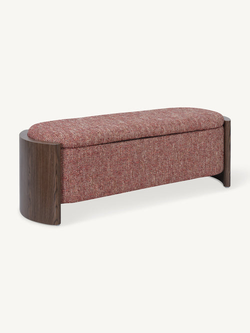 Bankje met opbergruimte 126 cm rood