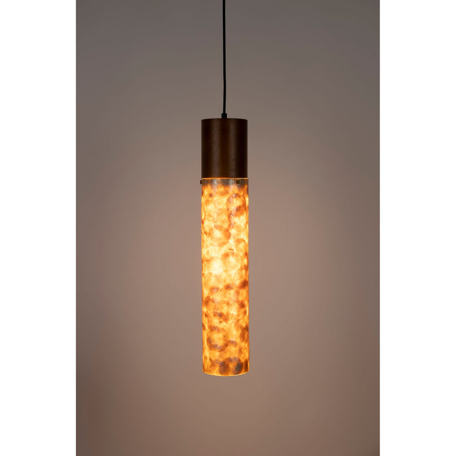 Eiken hanglamp Beam boven een eettafel