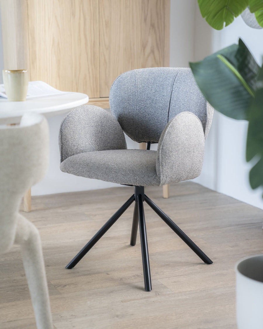 Stoel Rosalin – stof & metaal bruin Moon
