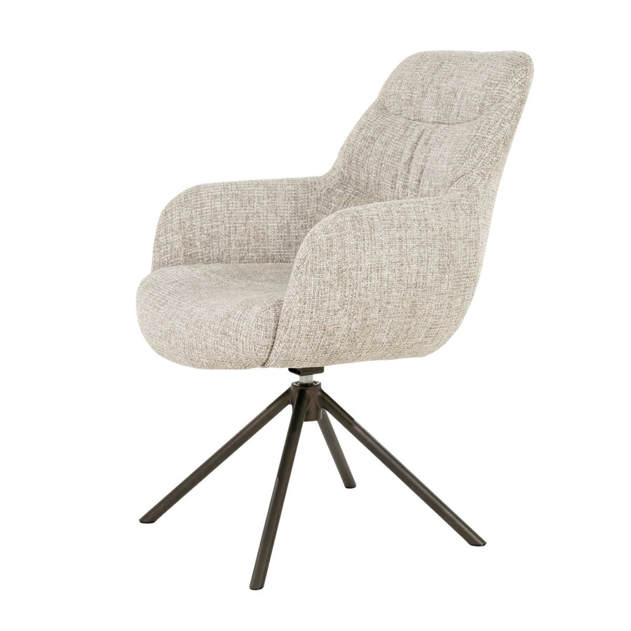 Stoel Sepp – stof, foam & staal taupe Veso