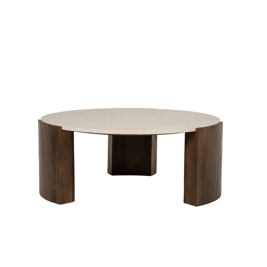 Salontafel Joan – mangohout & Botochino marmer