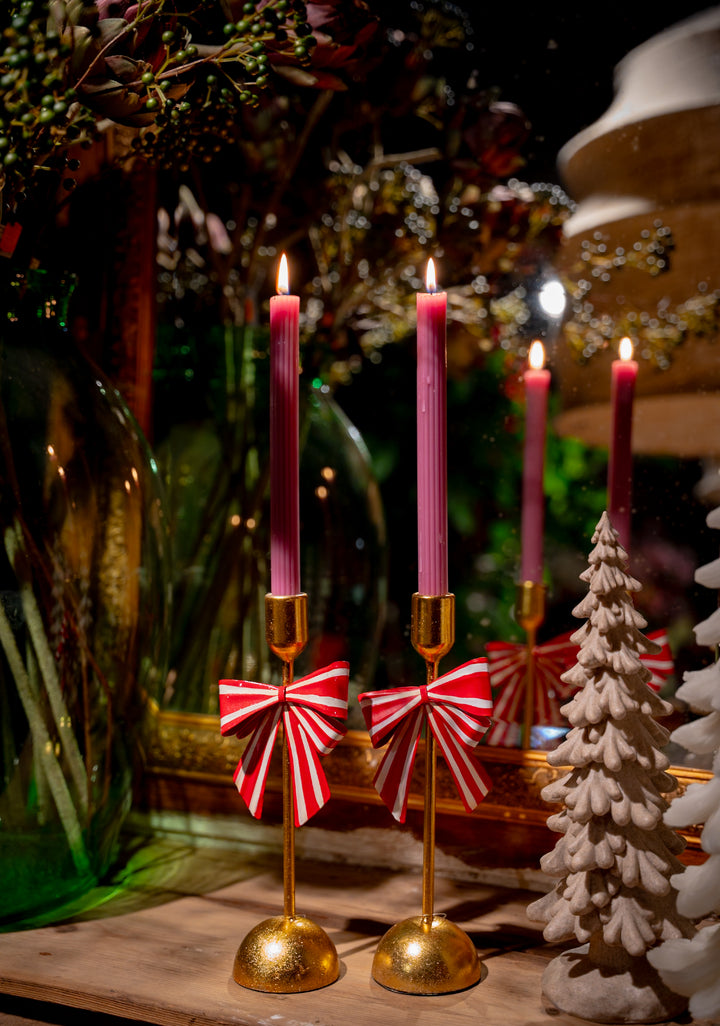 Kerst strik kandelaar