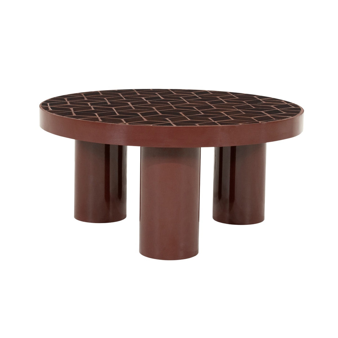 Salontafel Patterna rood met tegelblad