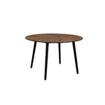 Ronde eettafel walnoot 120 cm met zwart onderstel – Dutchbone Clover
