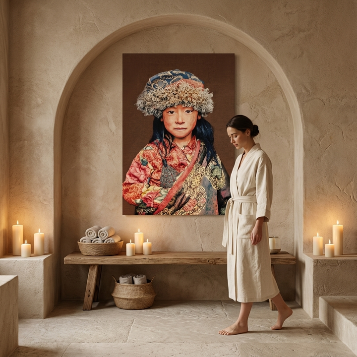 Tibetan Child Taupe zonder lijst