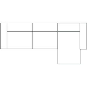Hoekbank met sofa rechts – 150 x 270 cm
