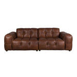 Leren bank 264 cm chocoladebruin wax leer – Dutchbone Hackman