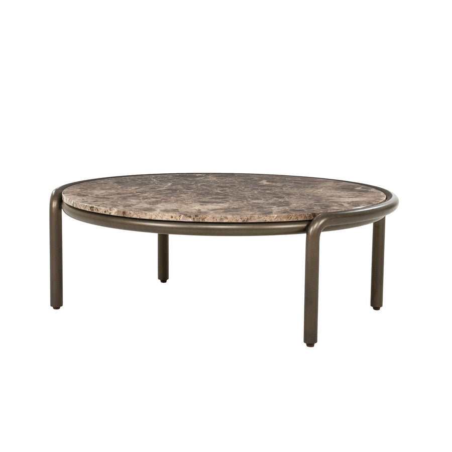 Salontafel Silke large – ijzer & Emperador marmer