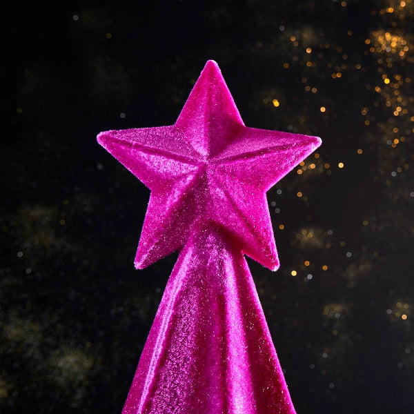 Roze Fluwelen Kerstboom – Rond Model 39cm