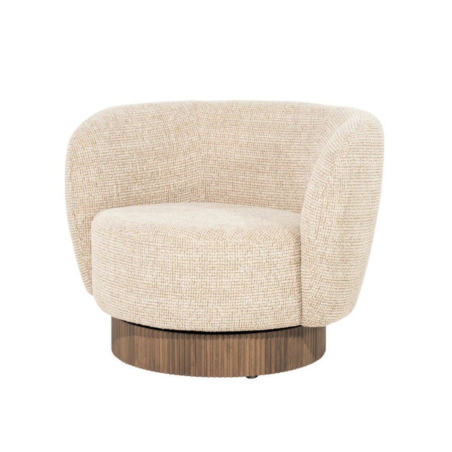 Fauteuil Norah – stof & fineer taupe Yke