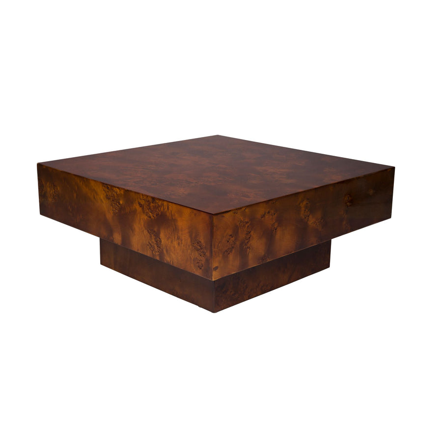 Houten salontafel Quinn walnoot van opzij