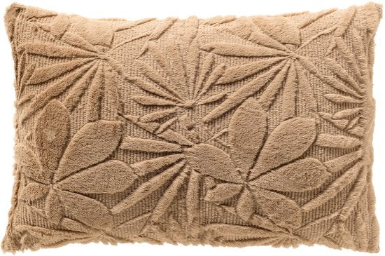 Sierkussen 40x60 cm beige bladmotief sfeerbeeld