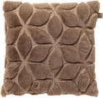 Sierkussen 45x45 cm taupe bloemmotief sfeerbeeld