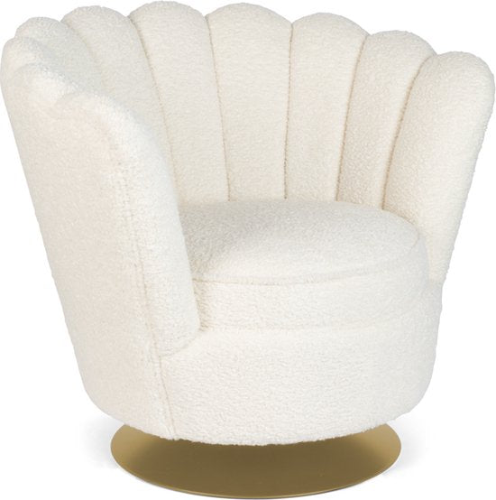 Mother Of All Shells Fauteuil Teddy Naturel Bold Monkey gouden draaivoet