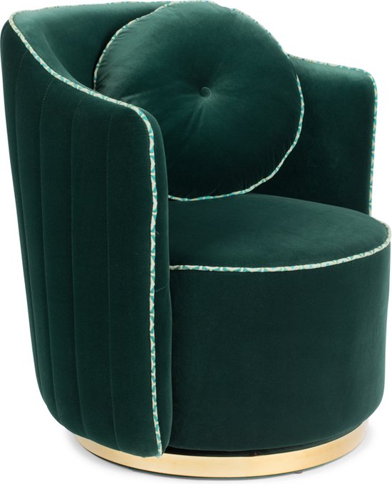 Sassy Granny Fauteuil Donkergroen Bold Monkey velvet gouden voet