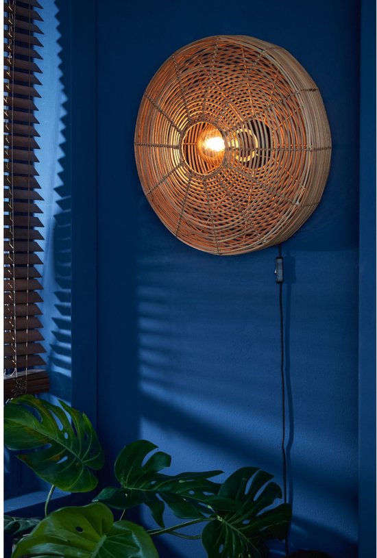 Light & Living Wandlamp Milan – Naturel Rotan – Ø 40 cm – E27