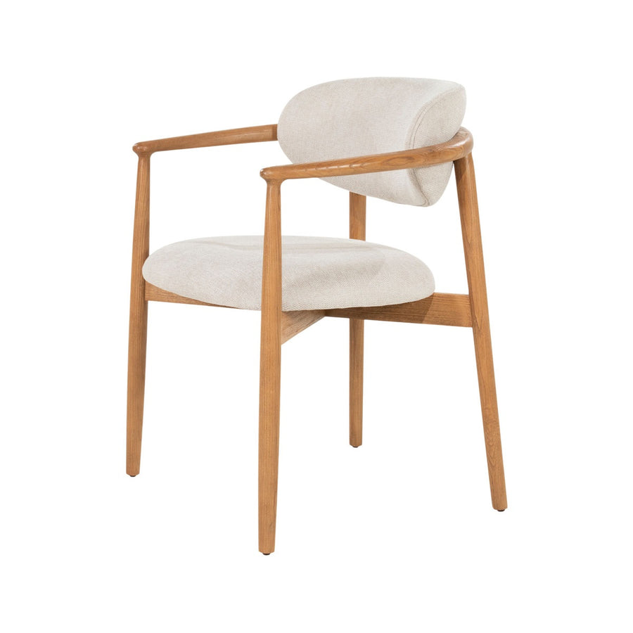 Stoel Roy – essenhout & stof beige Dune