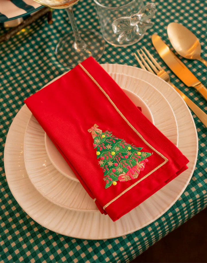 Vondels - Katoenen servetten Kerstboom (set van 2)