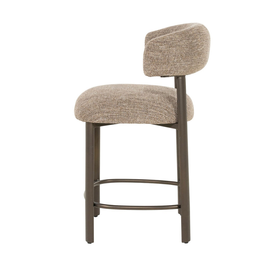 Barstoel Bettina – stof, foam & staal bruin Veso