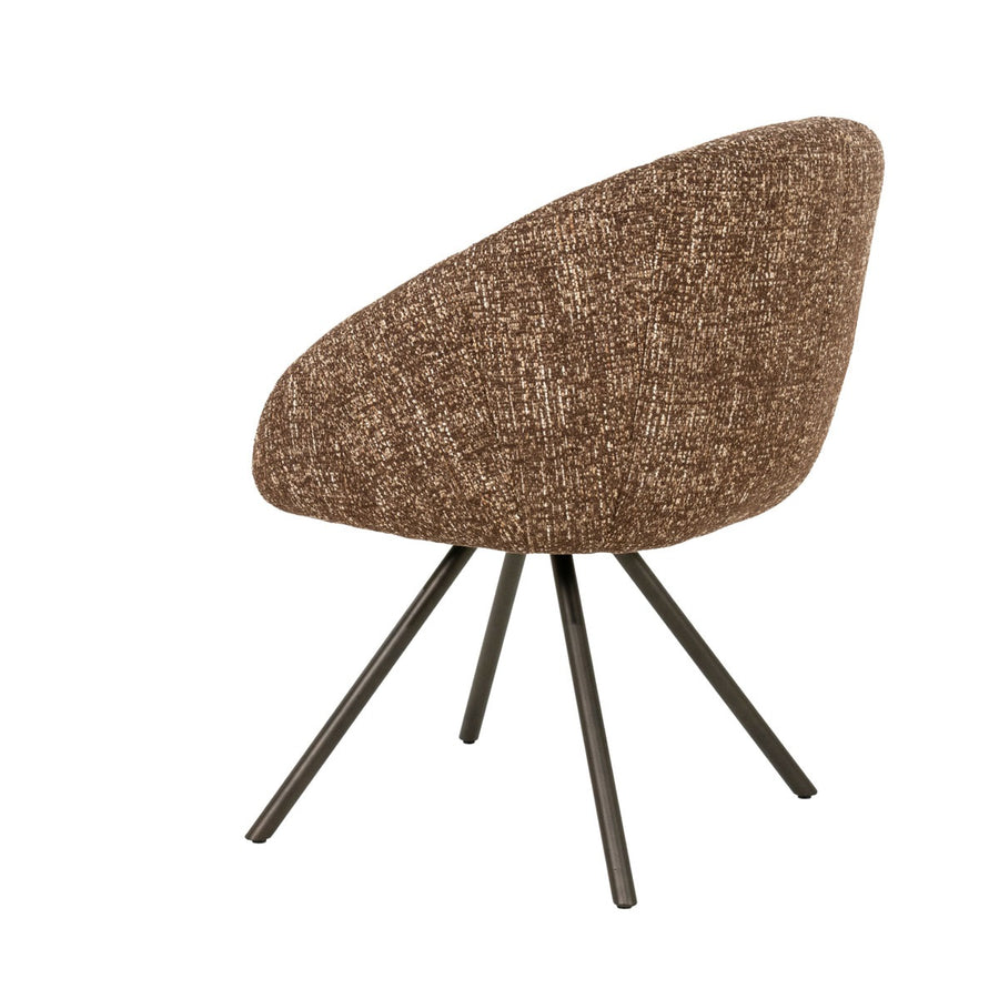 Stoel Tara – stof, foam & staal bruin Punto