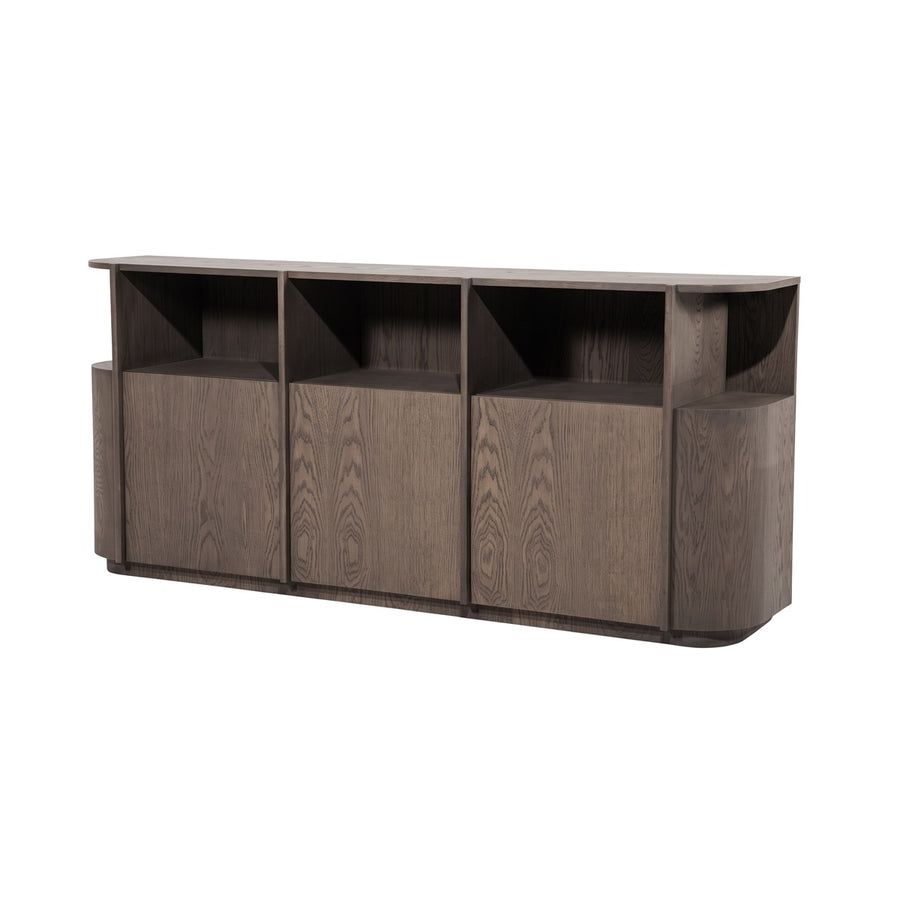 Dressoir Oslo 203 cm – eiken & eikenfineer donkerbruin