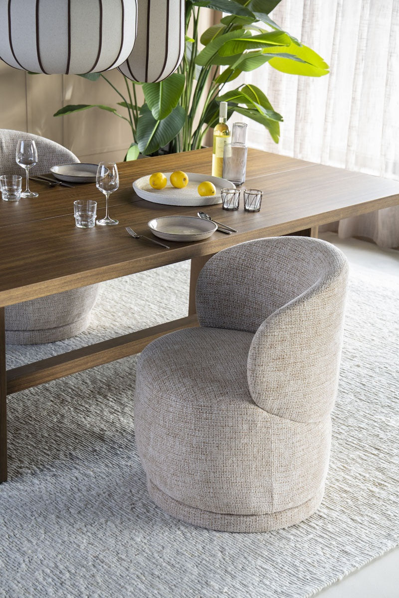 Stoel Sulo – stof, foam & metaal taupe Kiva