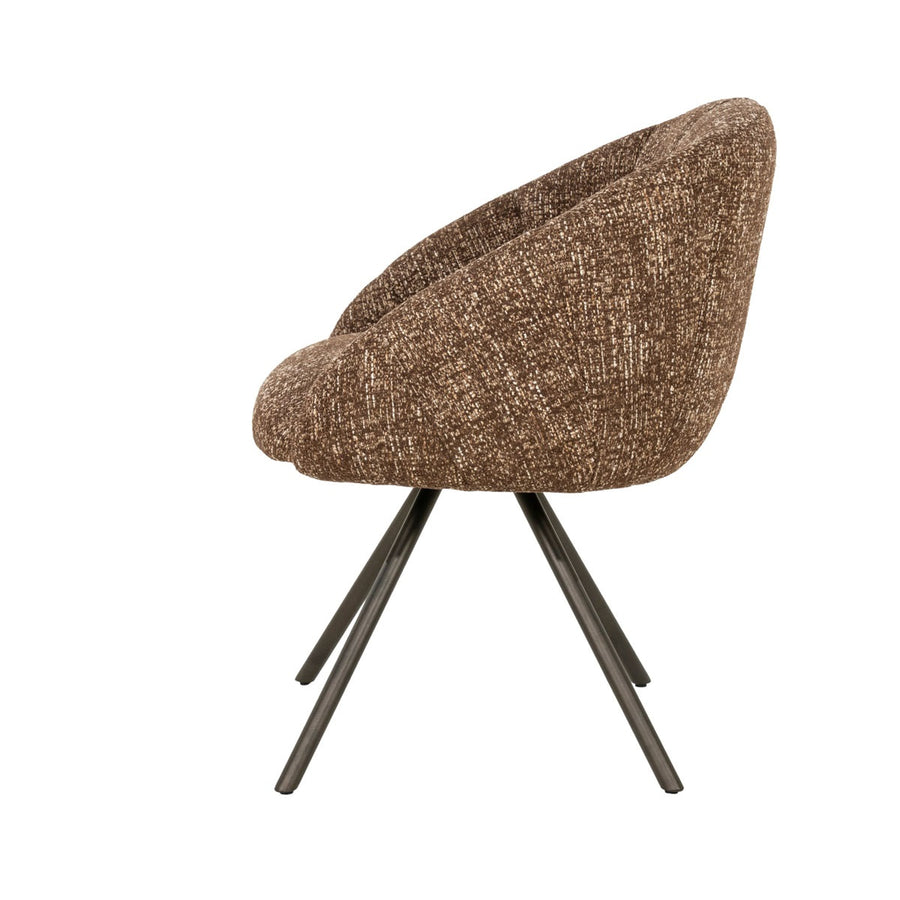 Stoel Tara – stof, foam & staal bruin Punto