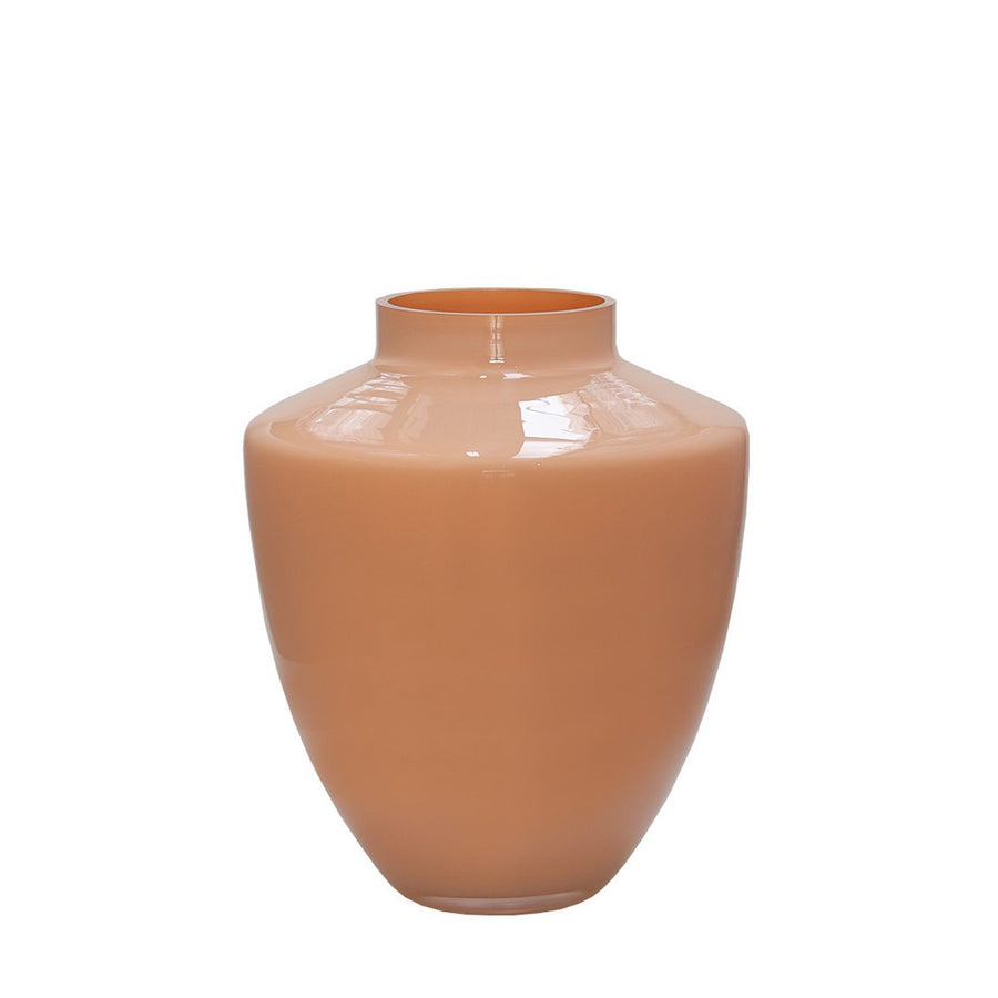 Tugela Peach vaas – Handgemaakte pastelvaas van glas Ø24,5–28 cm