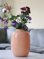 Artic Pastel Peach vaas – Glazen design in zacht oranje-roze Ø21–25xH29–35