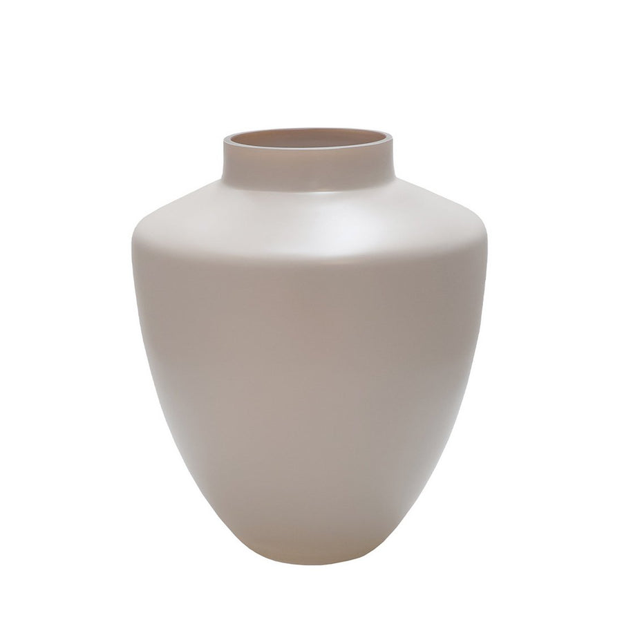 Tugela Matte Ivory vaas – Beige-witte glazen vaas Ø24–28xH29–36 cm