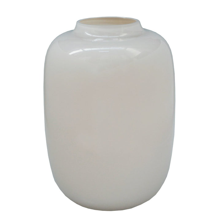 Artic Ivory vaas – Mondgeblazen ivoorwitte designvaas in glas