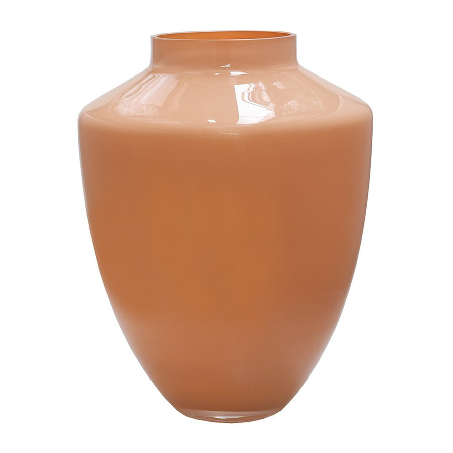 Tugela Peach vaas – Handgemaakte pastelvaas van glas Ø24,5–28 cm