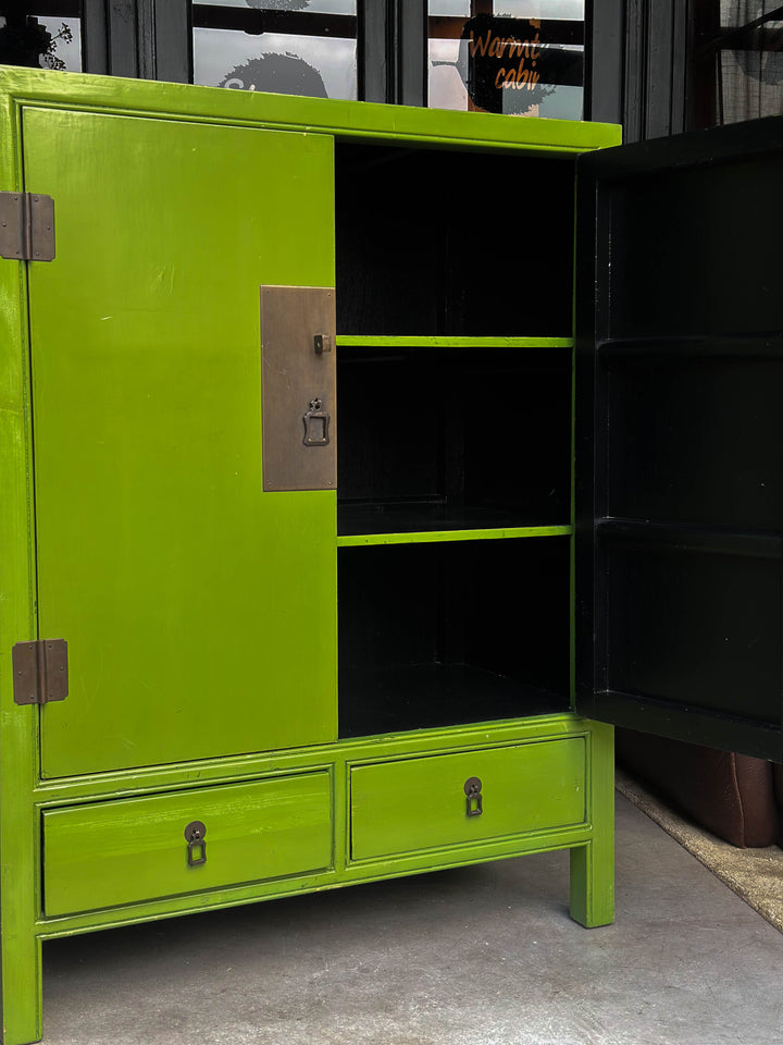 Vintage groene chinese kast