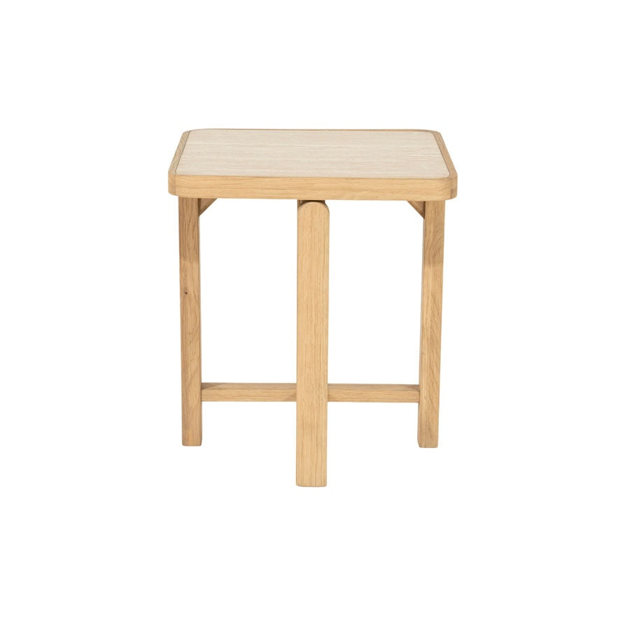 Bijzettafel Vidar – eikenhout & travertin