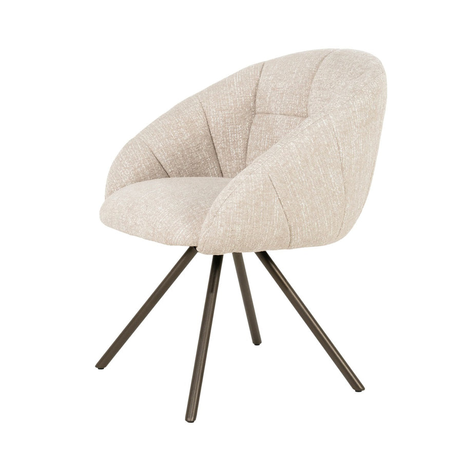 Stoel Tara – stof, foam & staal beige Punto