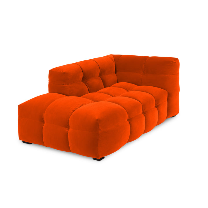 Velvet Chaise Longue – Luxe Ronde Design Ligbank | Royal Orange