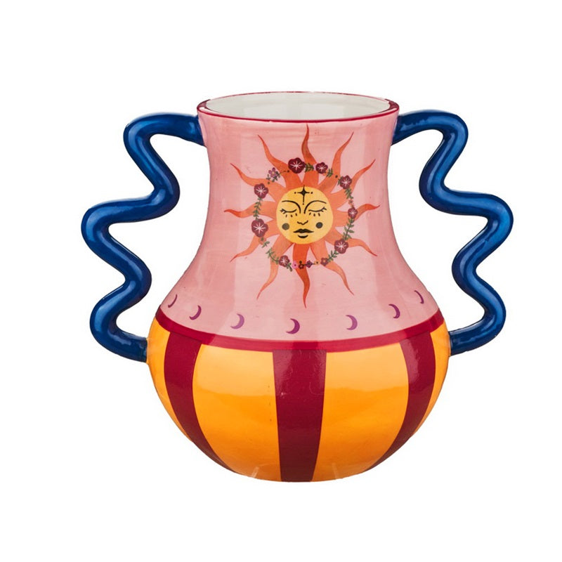 Kleurrijke Vaas met Zonnestraaldesign