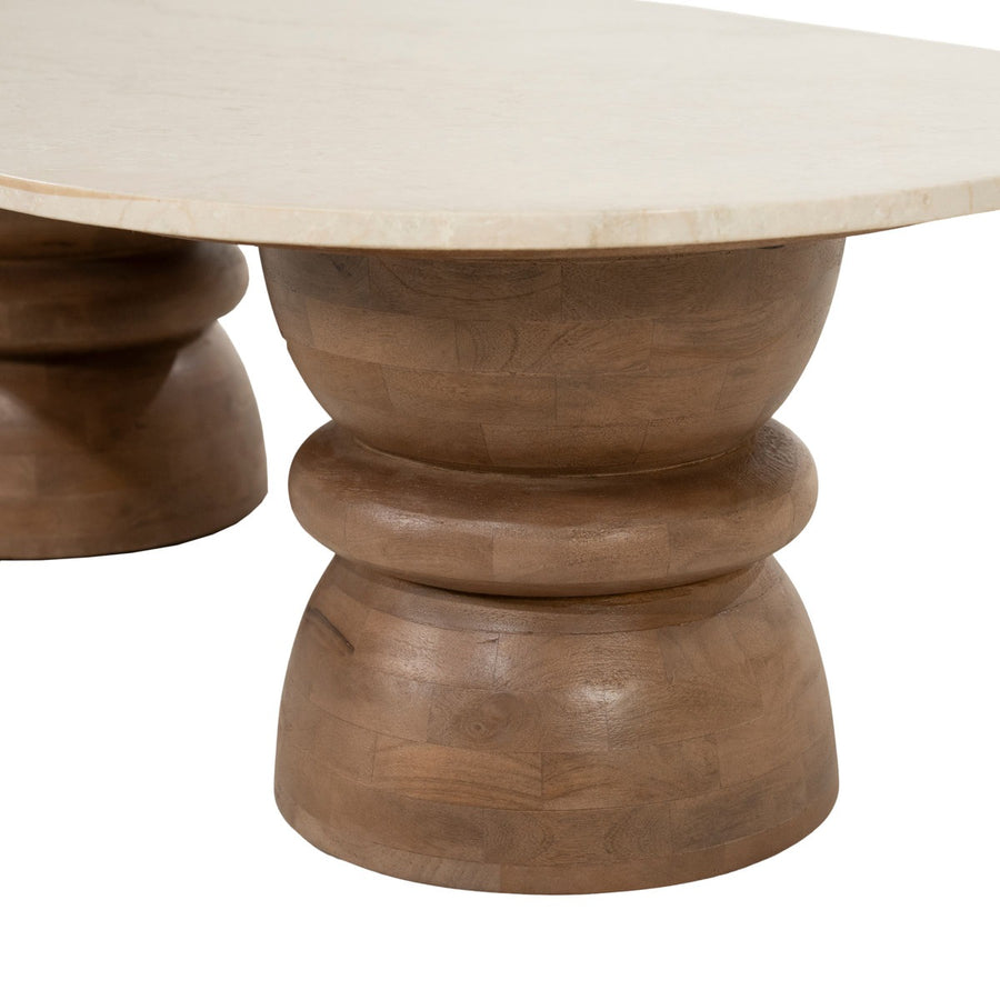 Salontafel Pippa – mangohout & Botochino marmer