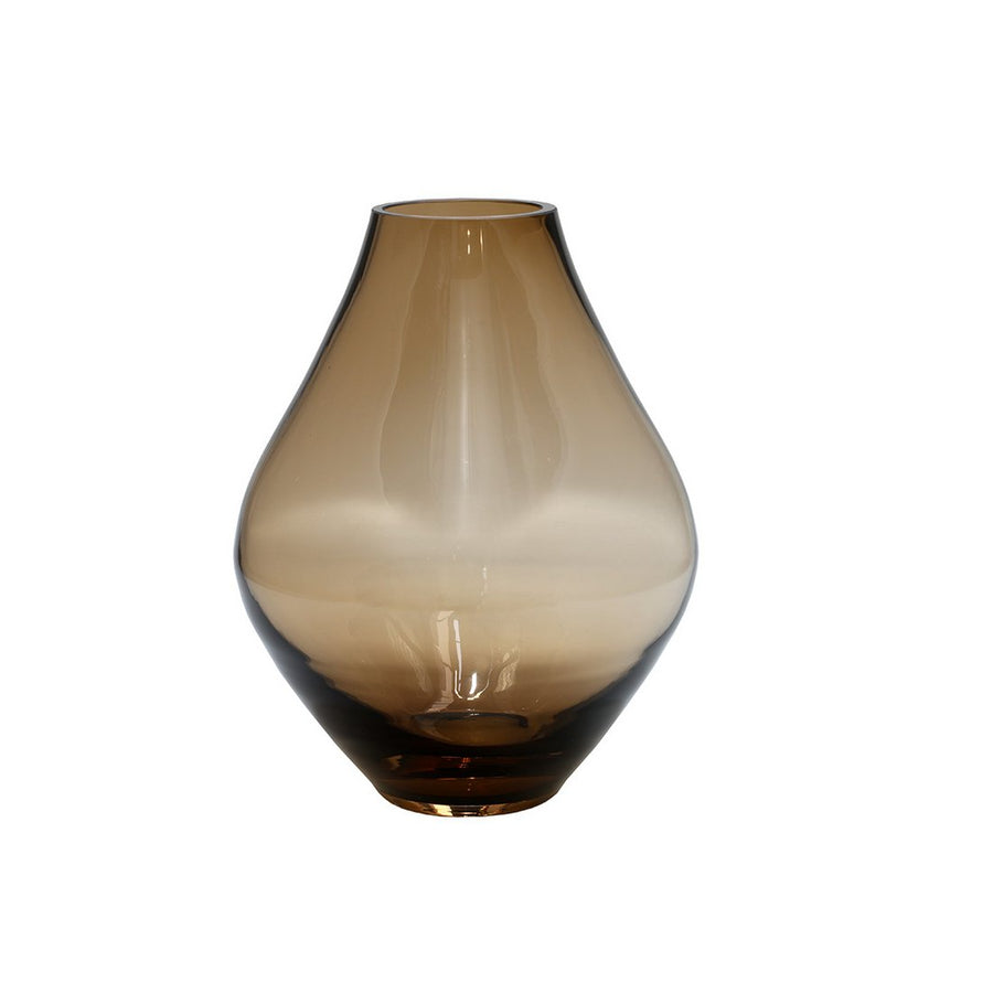 Lesse Taupe Vaas – Mondgeblazen Glazen Vaas Ø19 of Ø22 cm – Ambachtelijk Uniek Design in Taupe