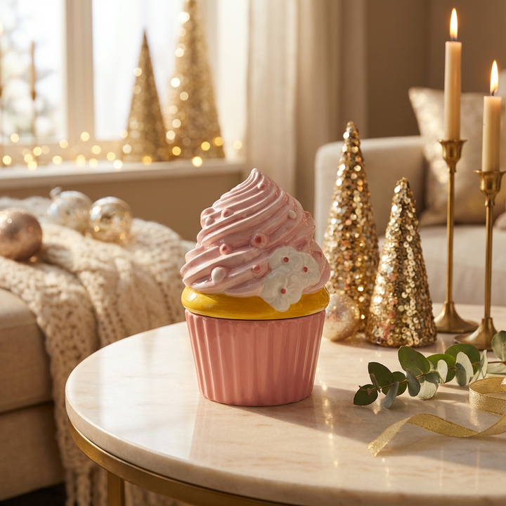 Cupcake Pot – Luxe Decoratie met Gouden kerstsfeer
