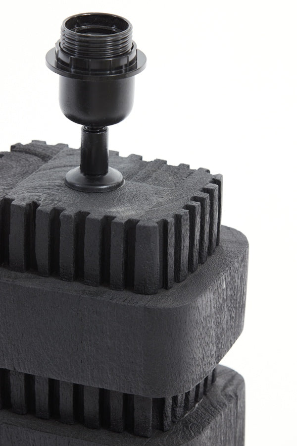 Light & Living Lampvoet Sakura Mangohout Mat Zwart 37cm