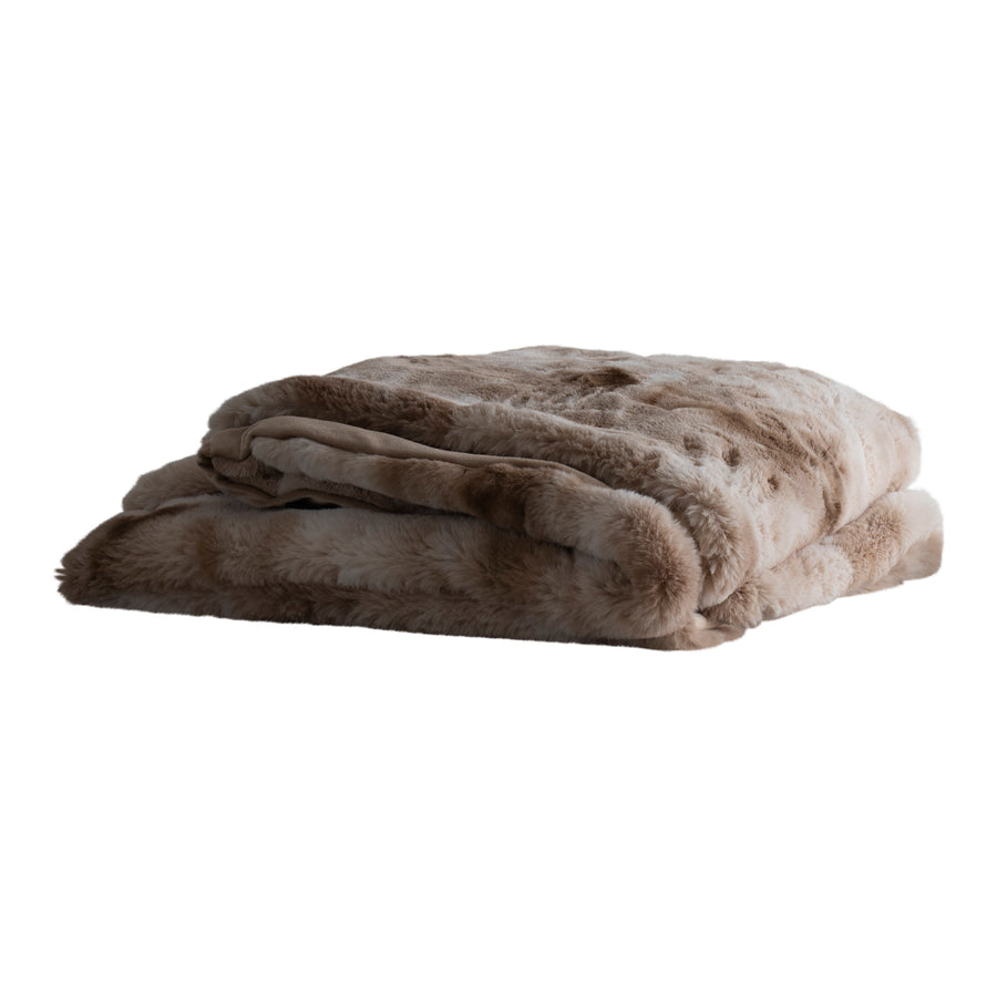 PTMD Linde Bontplaid in Giftbox 150x200 cm – Beige