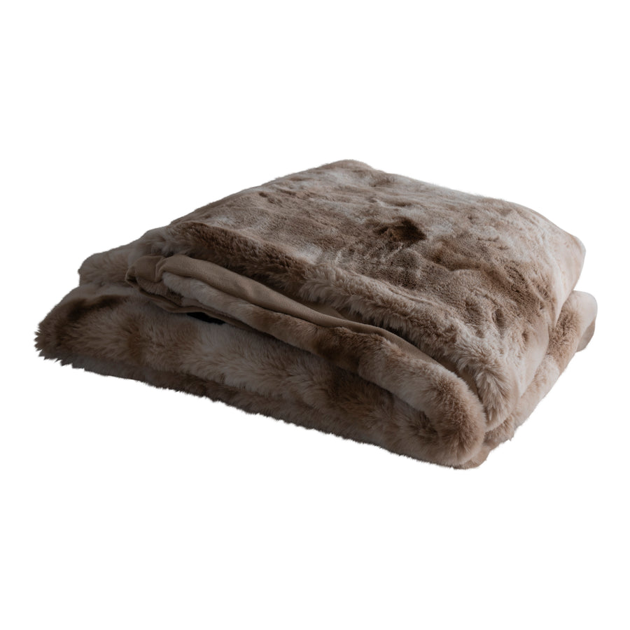 PTMD Linde Bontplaid in Giftbox 150x200 cm – Beige