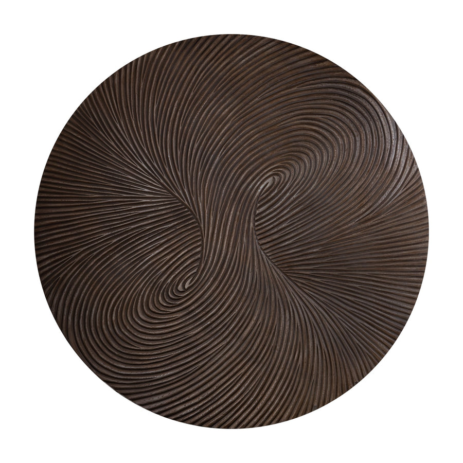 Rond wandpaneel hout swirl bruin Ø180 cm – PTMD Wiktor L