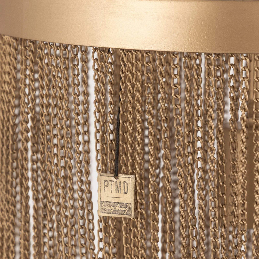 PTMD Brenton Gold ijzeren kettingen ronde hanglamp