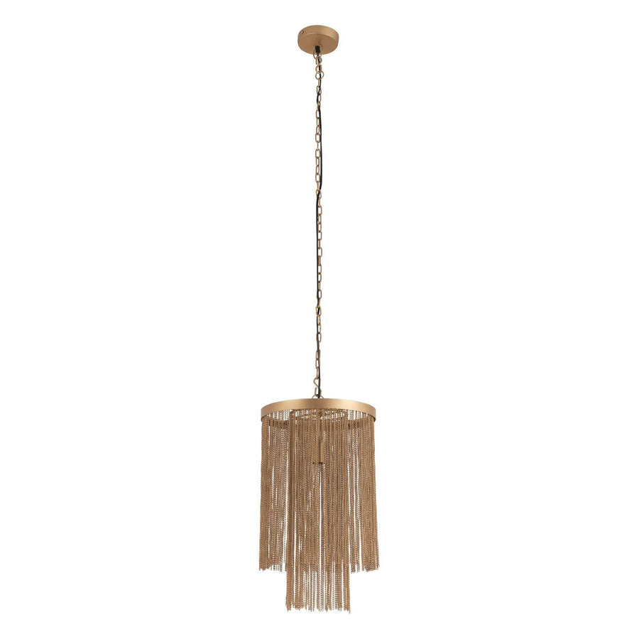 PTMD Brenton Gold ijzeren kettingen ronde hanglamp