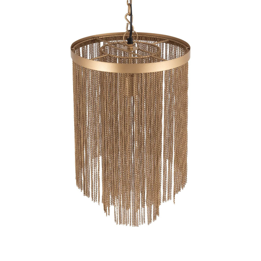 PTMD Brenton Gold ijzeren kettingen ronde hanglamp